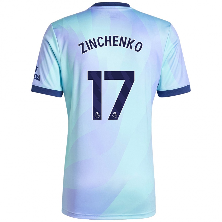 Bambino Maglia Oleksandr Zinchenko #17 Acquamarina Kit Gara Third 2024/25 Maglietta