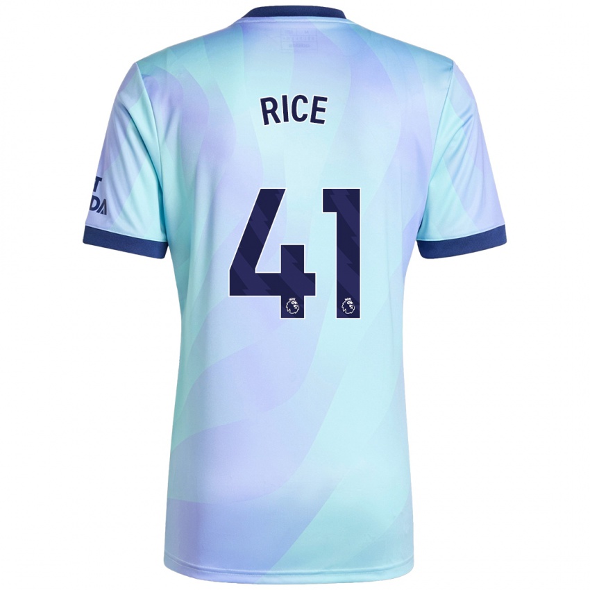 Bambino Maglia Declan Rice #41 Acquamarina Kit Gara Third 2024/25 Maglietta