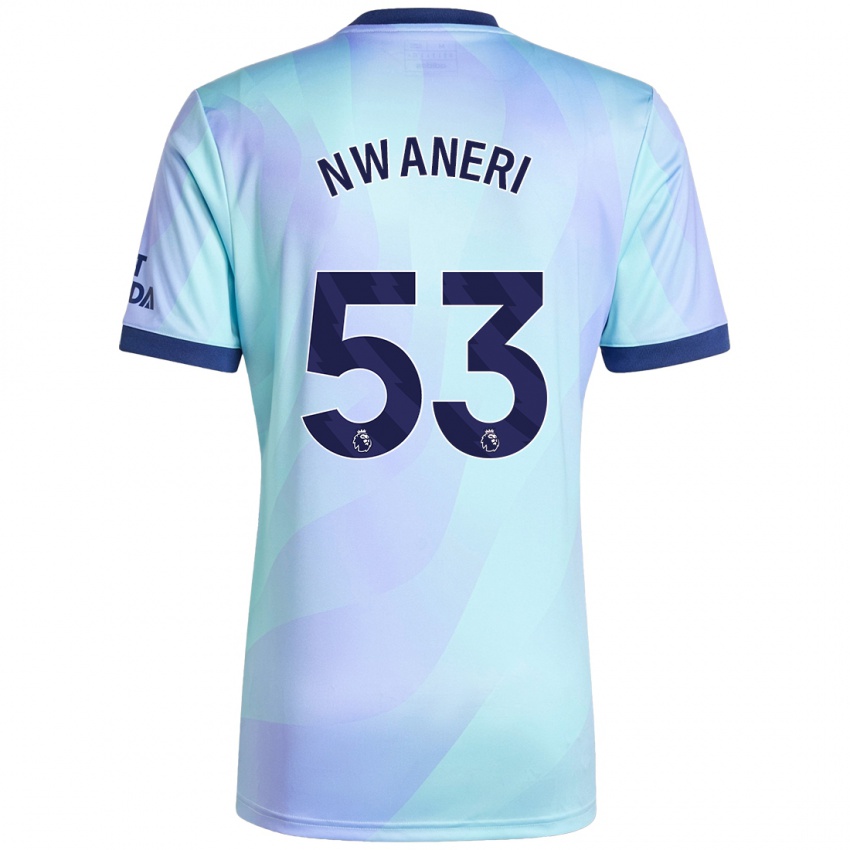 Bambino Maglia Ethan Nwaneri #53 Acquamarina Kit Gara Third 2024/25 Maglietta