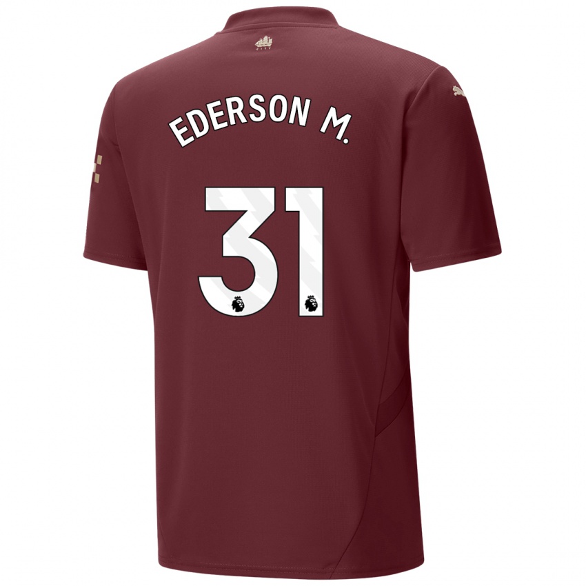 Bambino Maglia Ederson Moraes #31 Marrone Kit Gara Third 2024/25 Maglietta