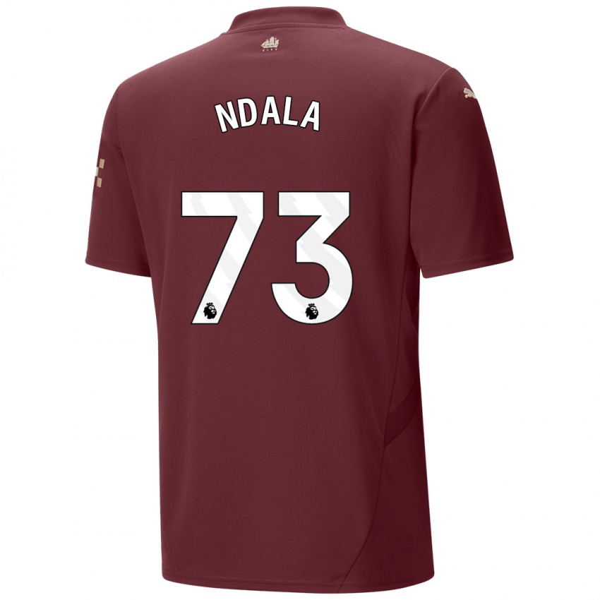 Bambino Maglia Joel Ndala #73 Marrone Kit Gara Third 2024/25 Maglietta