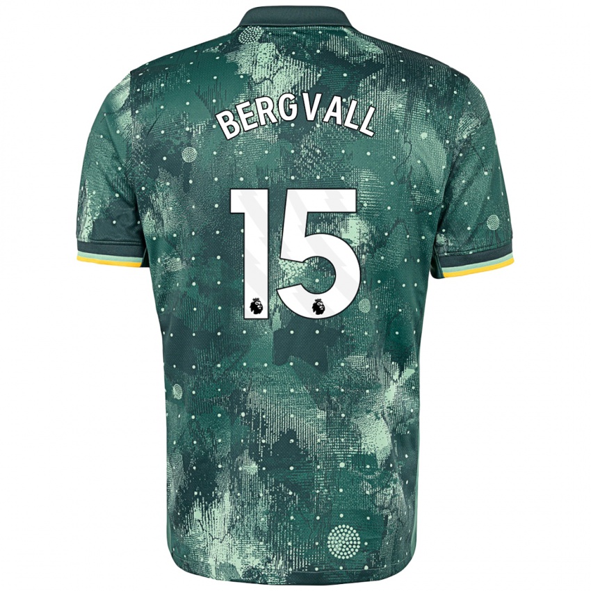 Bambino Maglia Lucas Bergvall #15 Verde Menta Kit Gara Third 2024/25 Maglietta