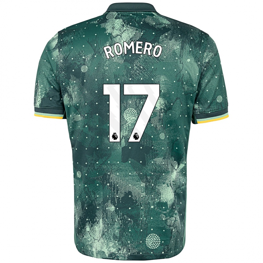 Bambino Maglia Cristian Romero #17 Verde Menta Kit Gara Third 2024/25 Maglietta