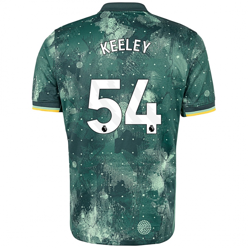 Bambino Maglia Josh Keeley #54 Verde Menta Kit Gara Third 2024/25 Maglietta