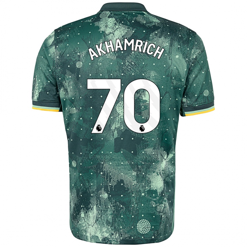 Bambino Maglia Yusuf Akhamrich #70 Verde Menta Kit Gara Third 2024/25 Maglietta