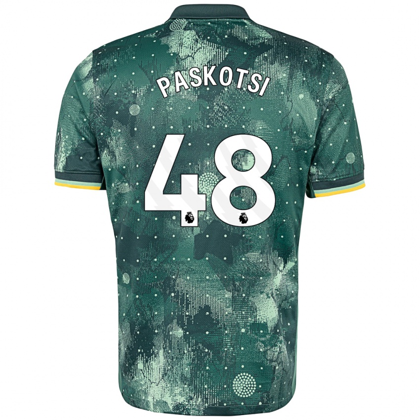 Bambino Maglia Maksim Paskotsi #48 Verde Menta Kit Gara Third 2024/25 Maglietta