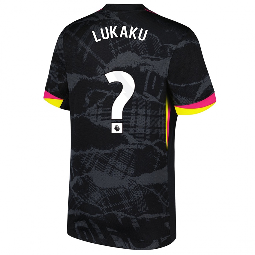 Bambino Maglia Romelu Lukaku #0 Nero Rosa Kit Gara Third 2024/25 Maglietta