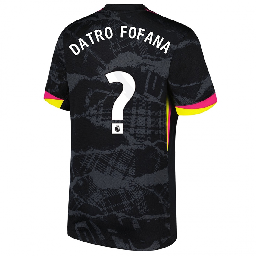 Bambino Maglia David Datro Fofana #0 Nero Rosa Kit Gara Third 2024/25 Maglietta