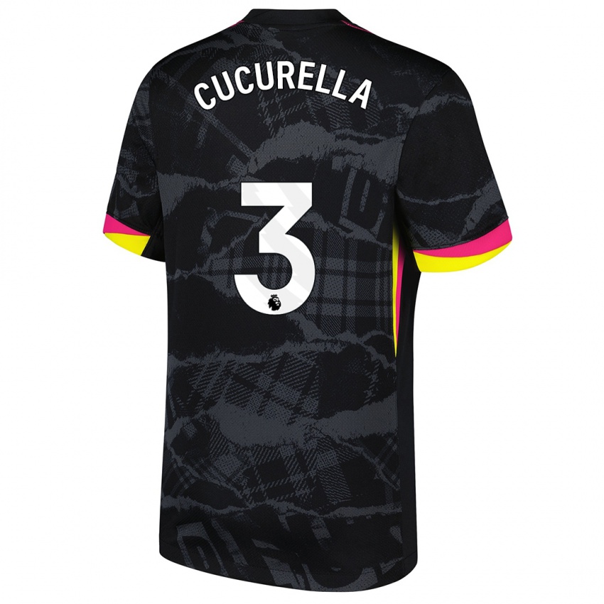 Bambino Maglia Marc Cucurella #3 Nero Rosa Kit Gara Third 2024/25 Maglietta