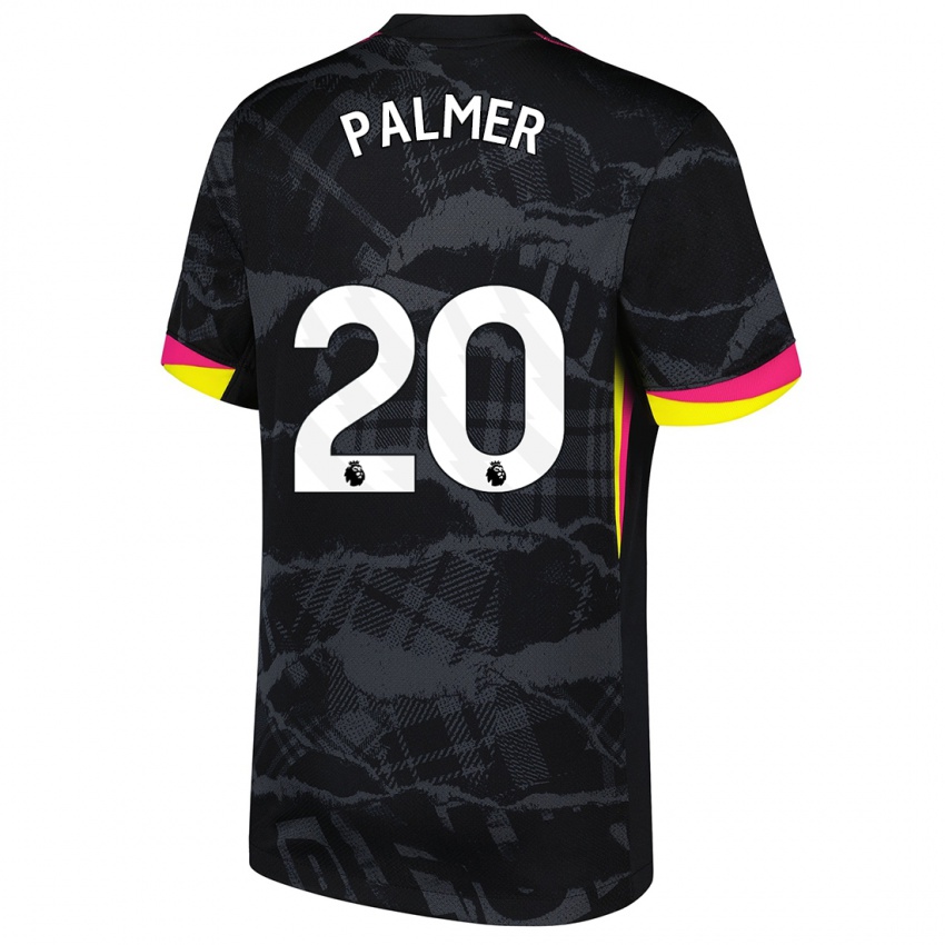 Bambino Maglia Cole Palmer #20 Nero Rosa Kit Gara Third 2024/25 Maglietta