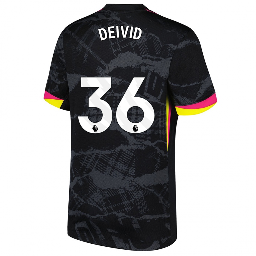 Bambino Maglia Deivid Washington #36 Nero Rosa Kit Gara Third 2024/25 Maglietta