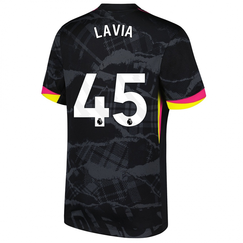 Bambino Maglia Roméo Lavia #45 Nero Rosa Kit Gara Third 2024/25 Maglietta