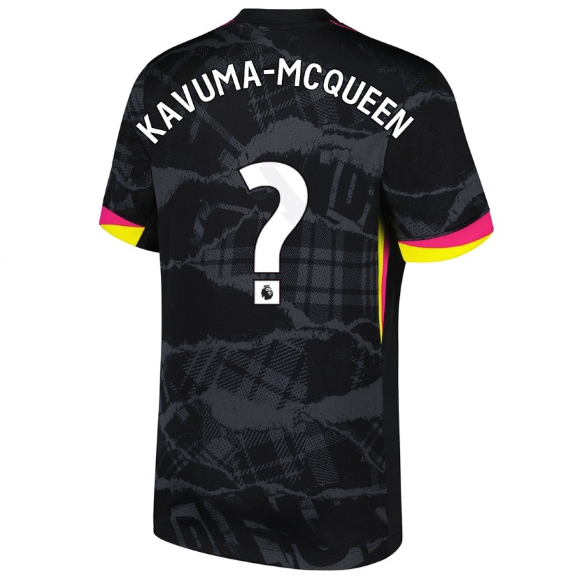 Bambino Maglia Ryan Kavuma-Mcqueen #0 Nero Rosa Kit Gara Third 2024/25 Maglietta