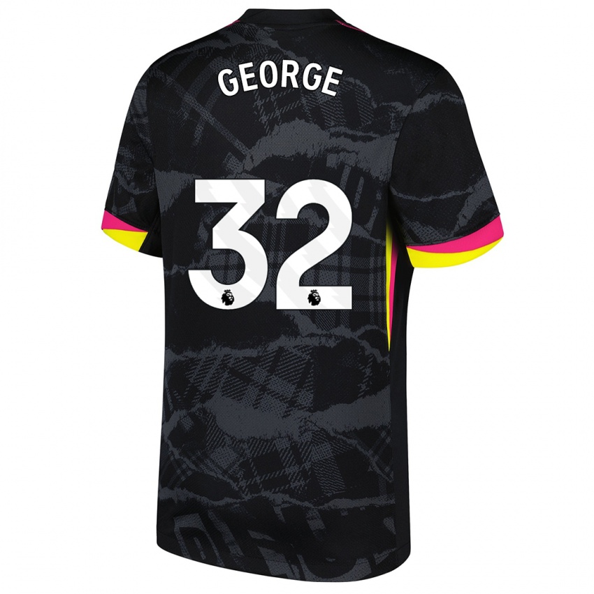 Bambino Maglia Tyrique George #32 Nero Rosa Kit Gara Third 2024/25 Maglietta