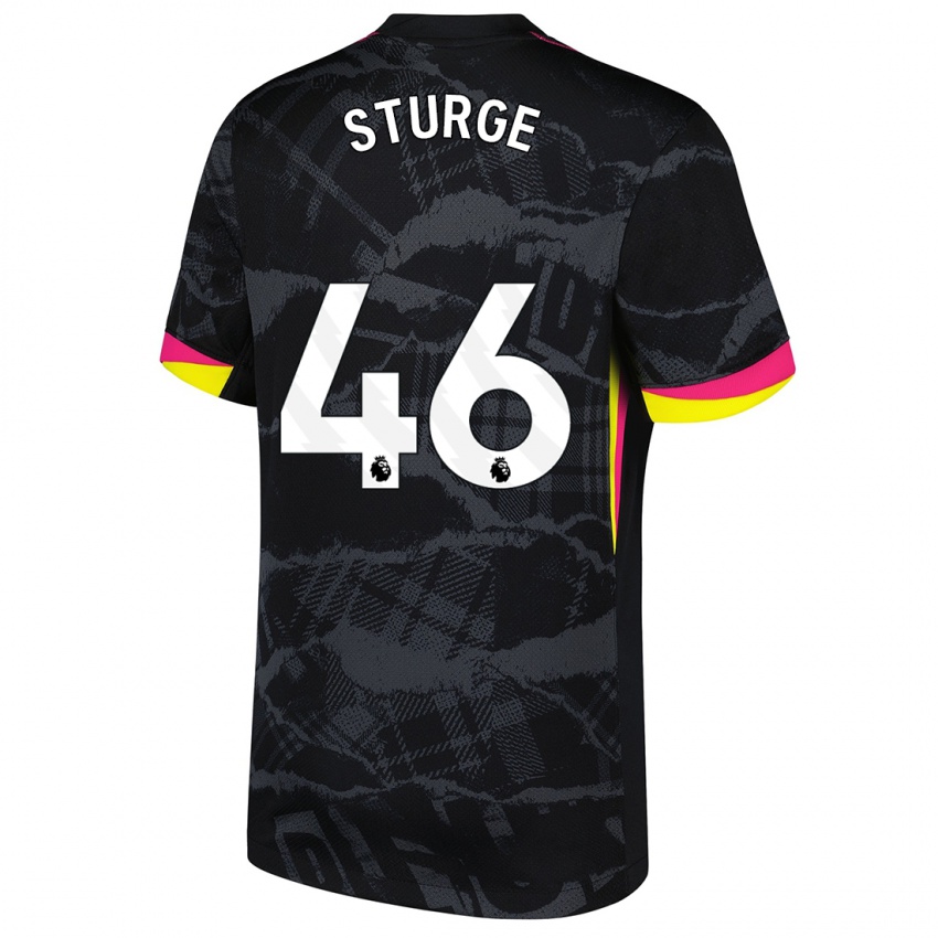 Bambino Maglia Zak Sturge #46 Nero Rosa Kit Gara Third 2024/25 Maglietta