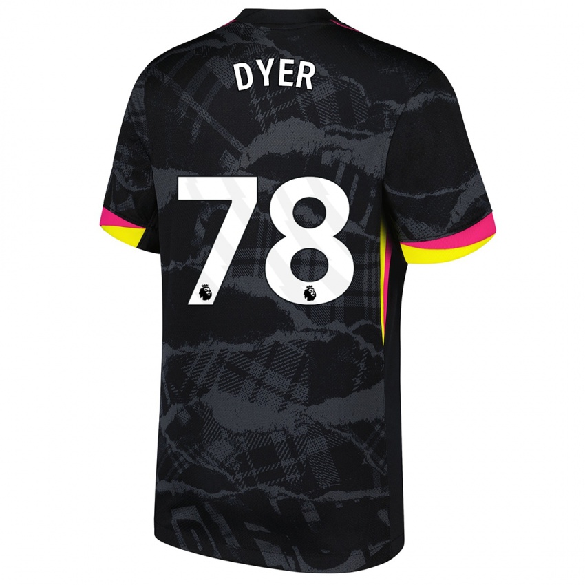 Bambino Maglia Kiano Dyer #78 Nero Rosa Kit Gara Third 2024/25 Maglietta