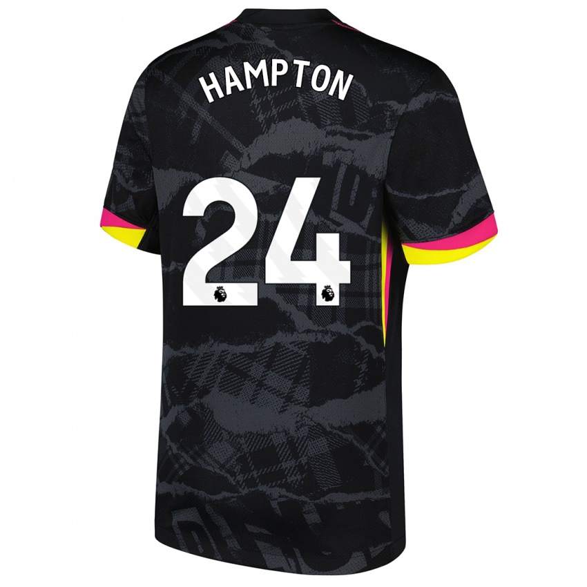 Bambino Maglia Hannah Hampton #24 Nero Rosa Kit Gara Third 2024/25 Maglietta