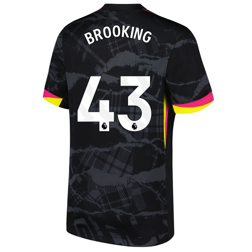 Bambino Maglia Josh Brooking #43 Nero Rosa Kit Gara Third 2024/25 Maglietta