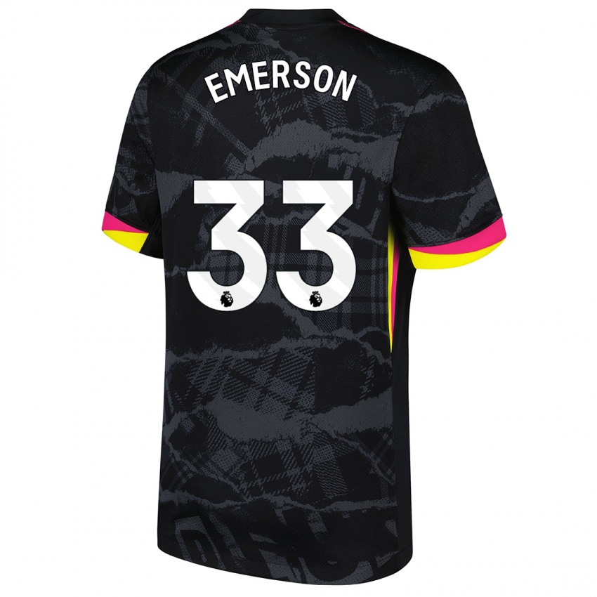 Bambino Maglia Emerson #33 Nero Rosa Kit Gara Third 2024/25 Maglietta