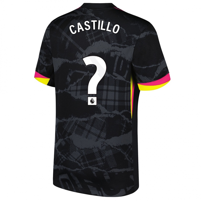 Bambino Maglia Juan Castillo #0 Nero Rosa Kit Gara Third 2024/25 Maglietta