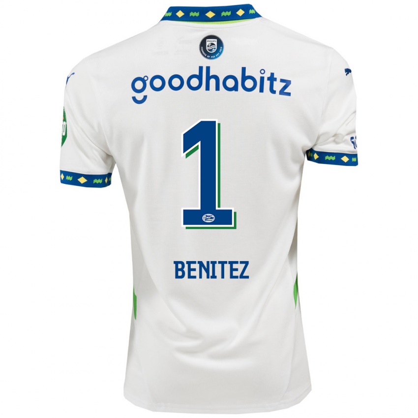 Bambino Maglia Walter Benítez #1 Bianco Blu Scuro Kit Gara Third 2024/25 Maglietta