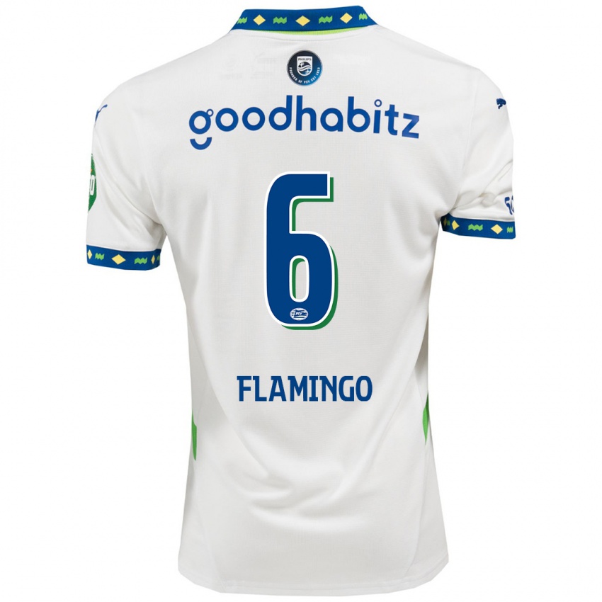 Bambino Maglia Ryan Flamingo #6 Bianco Blu Scuro Kit Gara Third 2024/25 Maglietta