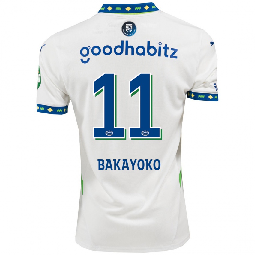 Bambino Maglia Johan Bakayoko #11 Bianco Blu Scuro Kit Gara Third 2024/25 Maglietta