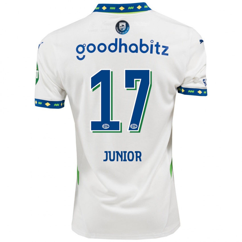 Bambino Maglia Mauro Júnior #17 Bianco Blu Scuro Kit Gara Third 2024/25 Maglietta