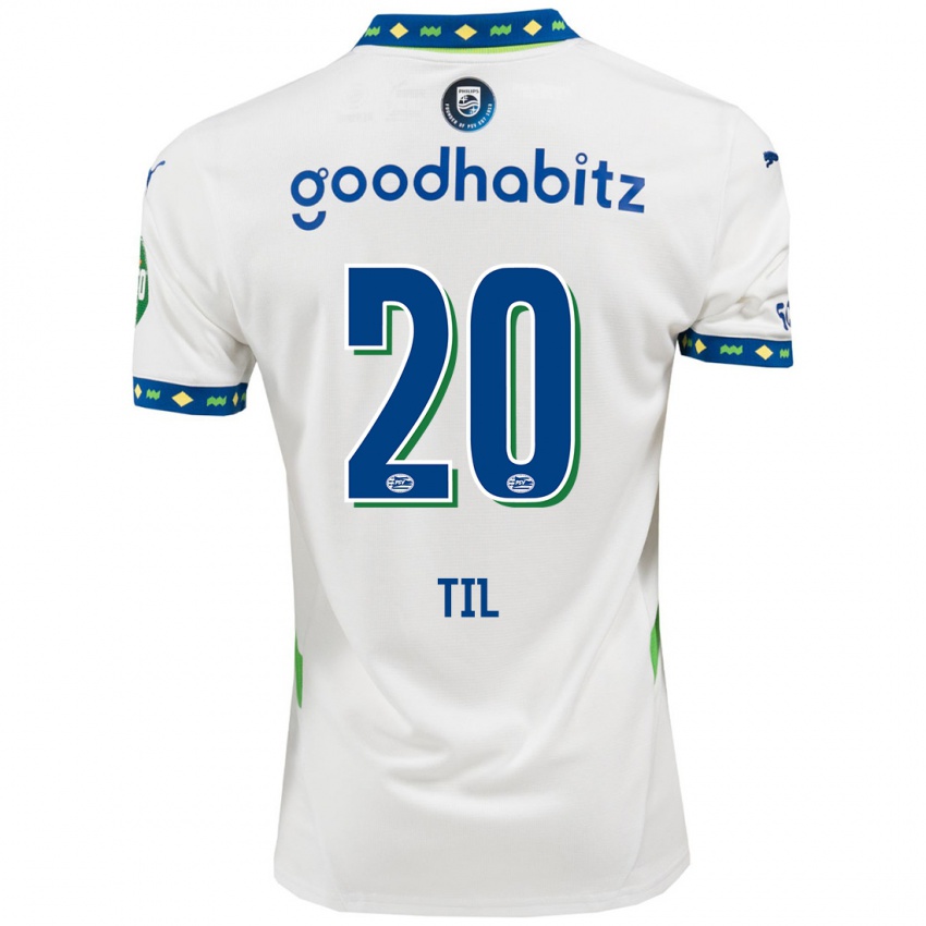 Bambino Maglia Guus Til #20 Bianco Blu Scuro Kit Gara Third 2024/25 Maglietta