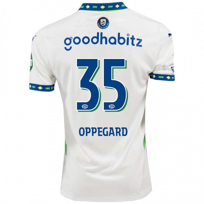 Bambino Maglia Fredrik Oppegård #35 Bianco Blu Scuro Kit Gara Third 2024/25 Maglietta