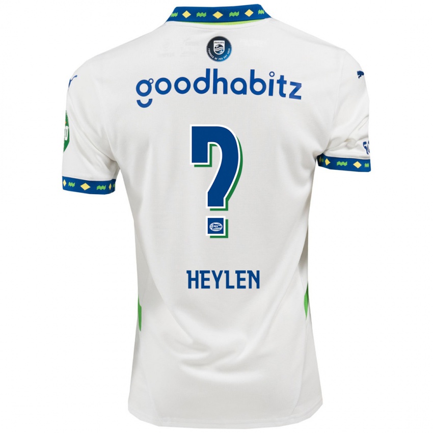 Bambino Maglia Jens Heylen #0 Bianco Blu Scuro Kit Gara Third 2024/25 Maglietta