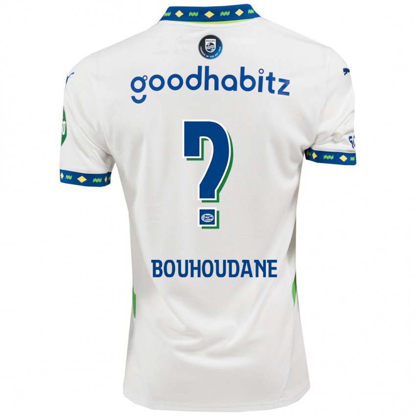 Bambino Maglia Sami Bouhoudane #0 Bianco Blu Scuro Kit Gara Third 2024/25 Maglietta