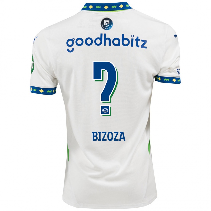 Bambino Maglia Kevin Bizoza #0 Bianco Blu Scuro Kit Gara Third 2024/25 Maglietta