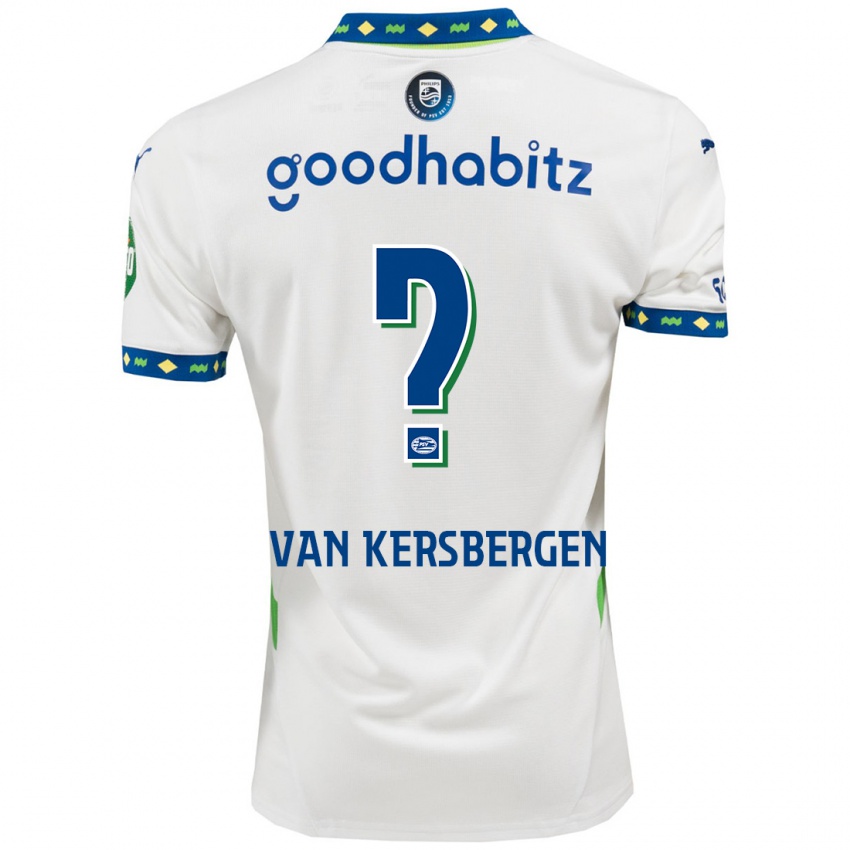 Bambino Maglia Sander Van Kersbergen #0 Bianco Blu Scuro Kit Gara Third 2024/25 Maglietta