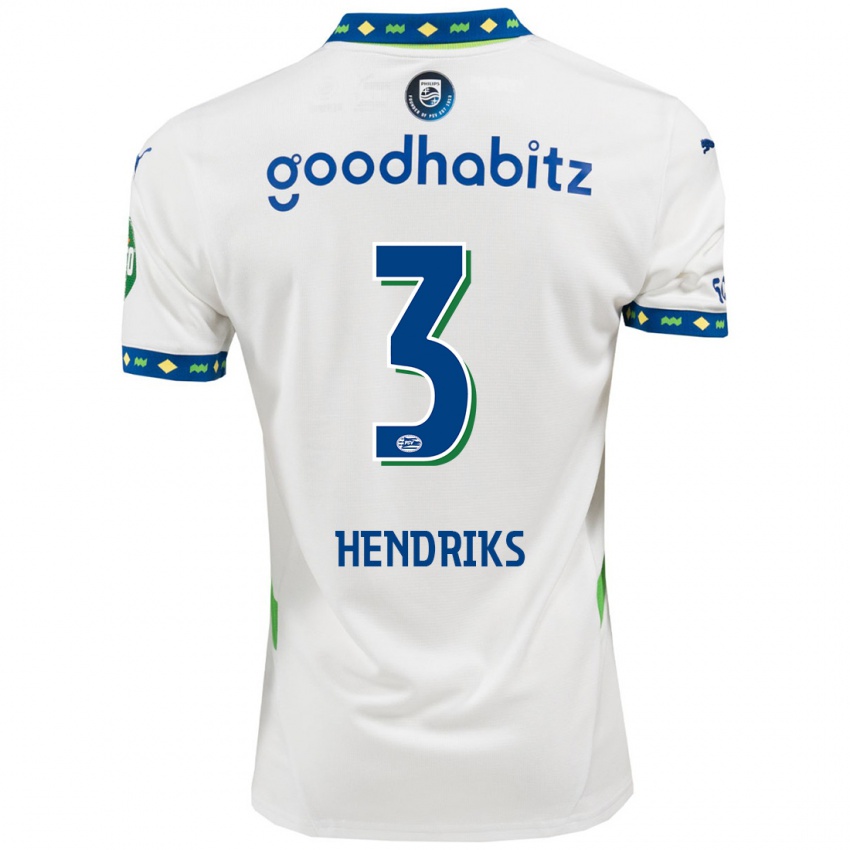 Bambino Maglia Gwyneth Hendriks #3 Bianco Blu Scuro Kit Gara Third 2024/25 Maglietta