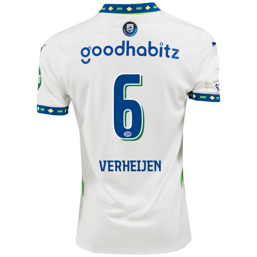 Bambino Maglia Janneke Verheijen #6 Bianco Blu Scuro Kit Gara Third 2024/25 Maglietta