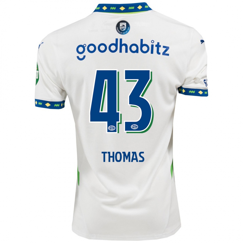 Bambino Maglia Kealyn Thomas #43 Bianco Blu Scuro Kit Gara Third 2024/25 Maglietta