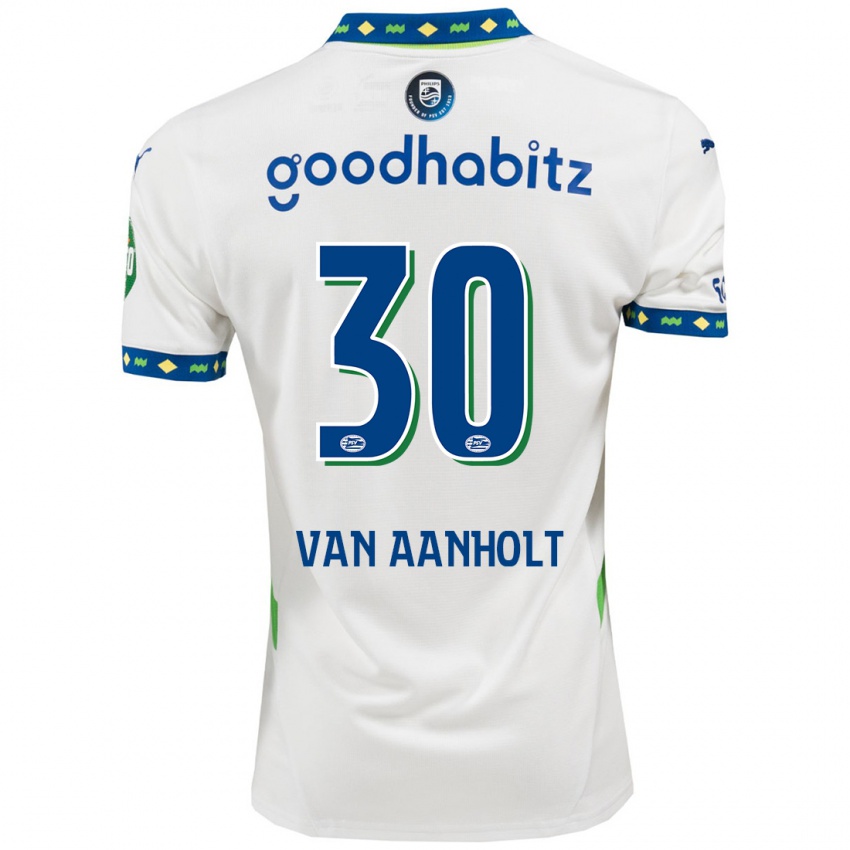 Bambino Maglia Patrick Van Aanholt #30 Bianco Blu Scuro Kit Gara Third 2024/25 Maglietta