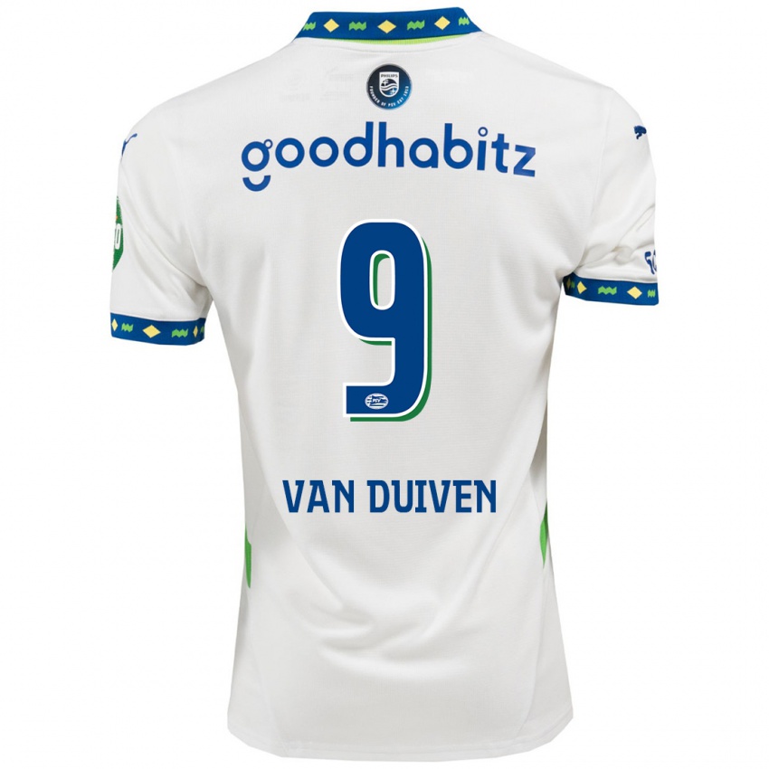 Bambino Maglia Jason Van Duiven #9 Bianco Blu Scuro Kit Gara Third 2024/25 Maglietta