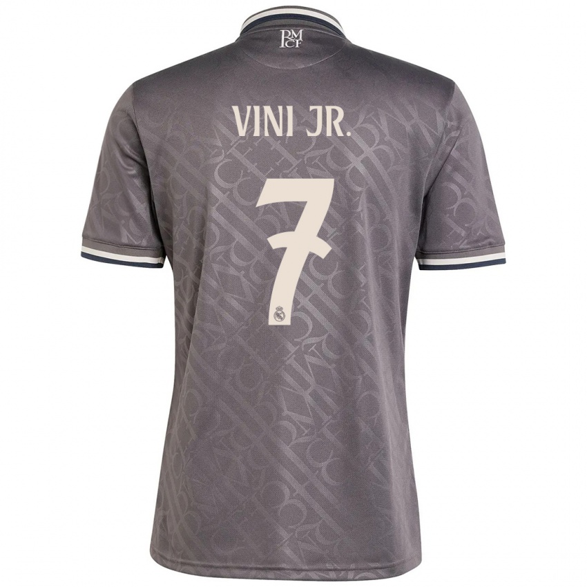 Bambino Maglia Vinicius Junior #7 Antracite Kit Gara Third 2024/25 Maglietta