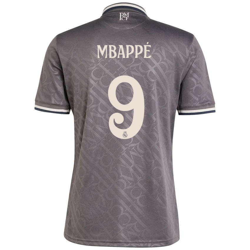 Bambino Maglia Kylian Mbappe #9 Antracite Kit Gara Third 2024/25 Maglietta