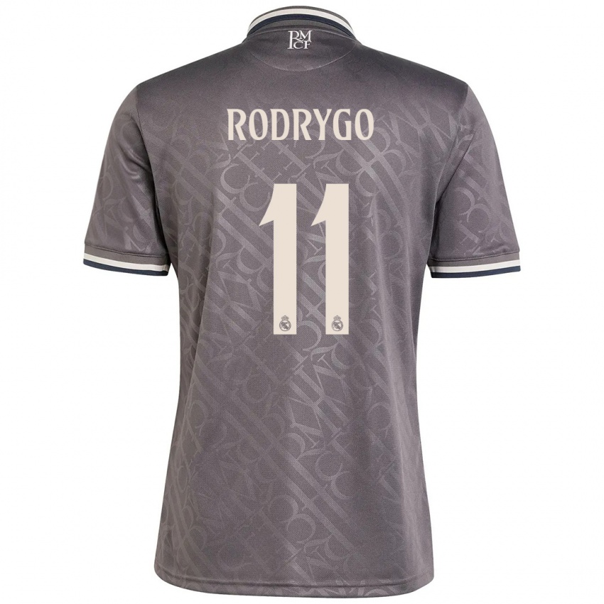 Bambino Maglia Rodrygo #11 Antracite Kit Gara Third 2024/25 Maglietta