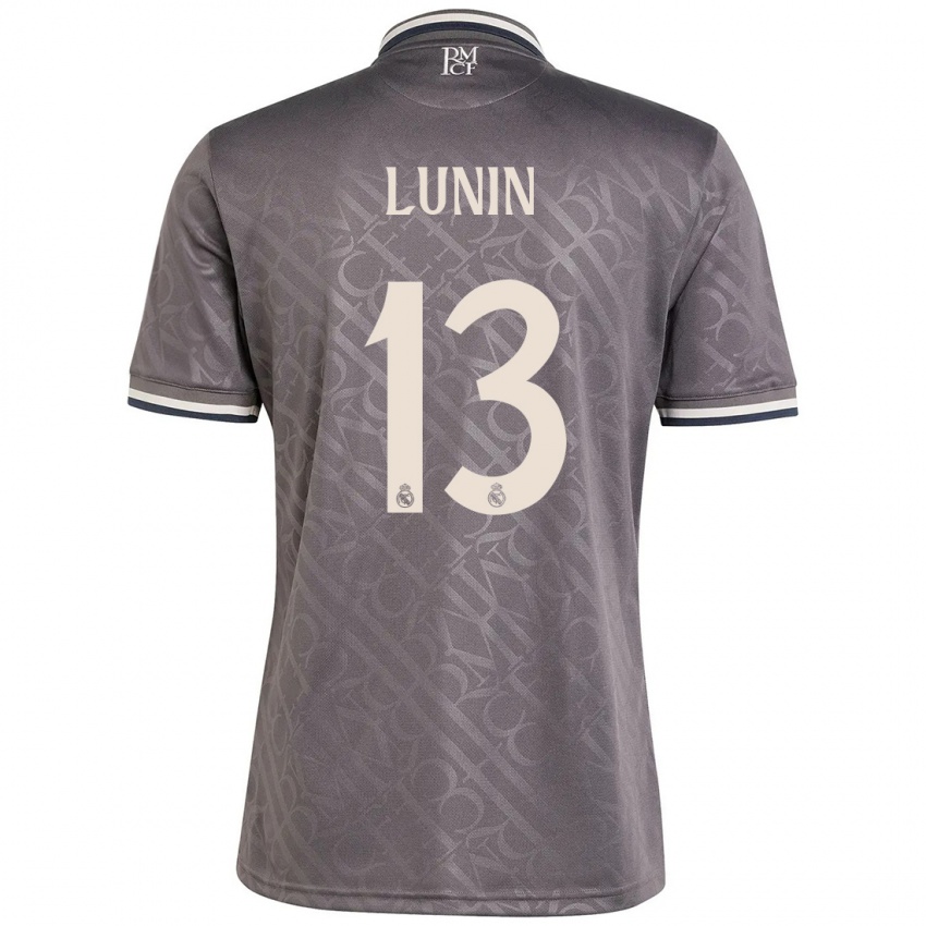 Bambino Maglia Andriy Lunin #13 Antracite Kit Gara Third 2024/25 Maglietta