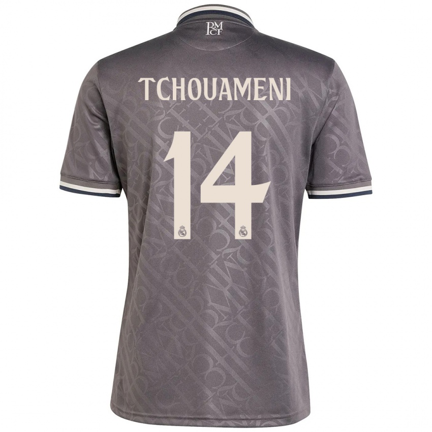 Bambino Maglia Aurelien Tchouameni #14 Antracite Kit Gara Third 2024/25 Maglietta