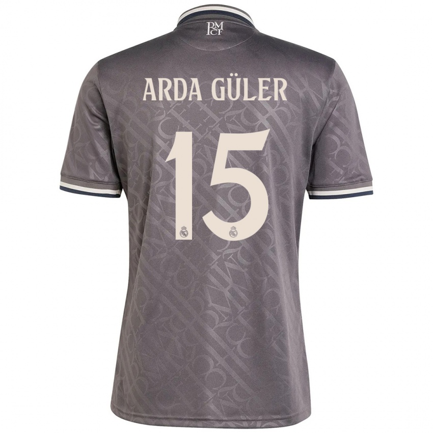 Bambino Maglia Arda Güler #15 Antracite Kit Gara Third 2024/25 Maglietta