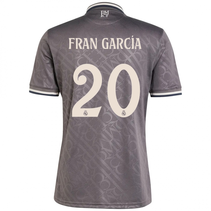 Bambino Maglia Fran García #20 Antracite Kit Gara Third 2024/25 Maglietta