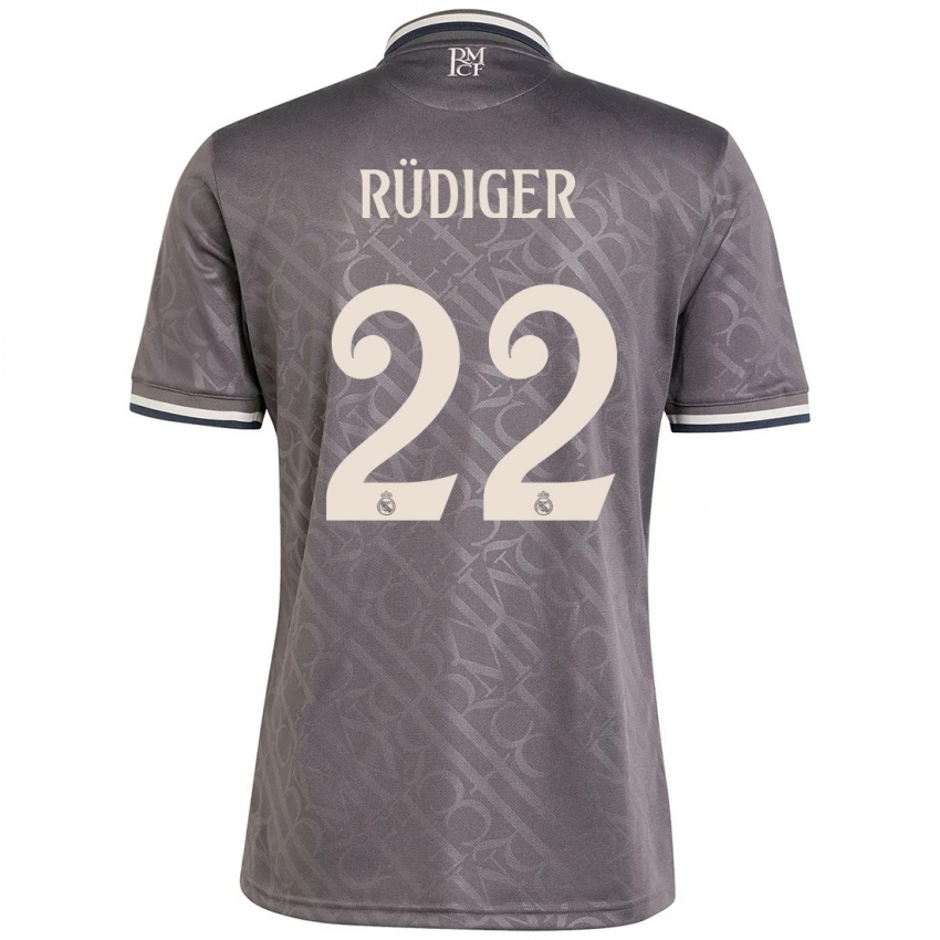 Bambino Maglia Antonio Rudiger #22 Antracite Kit Gara Third 2024/25 Maglietta