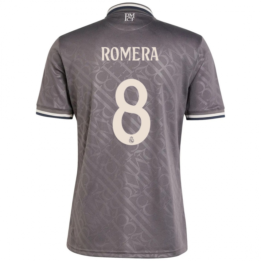 Bambino Maglia Miguel Romera #8 Antracite Kit Gara Third 2024/25 Maglietta