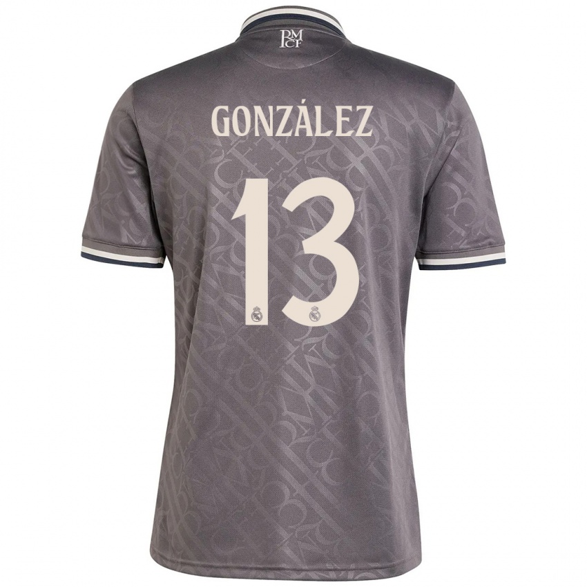 Bambino Maglia Fran González #13 Antracite Kit Gara Third 2024/25 Maglietta