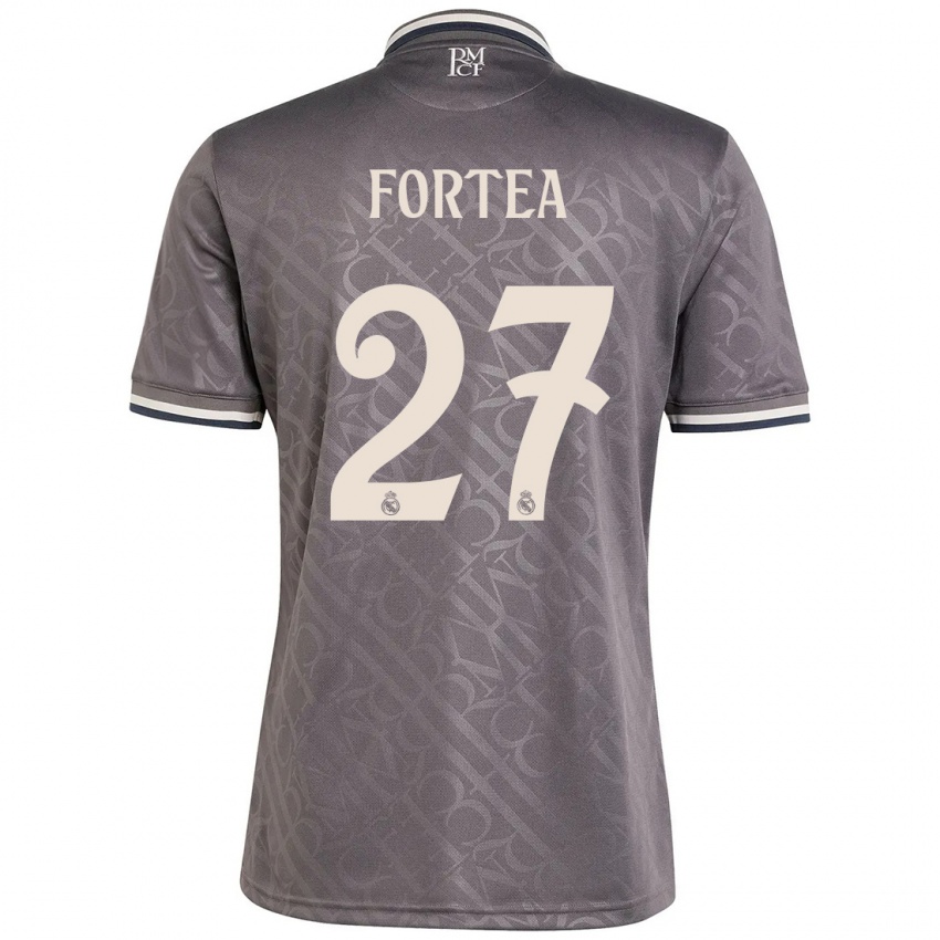 Bambino Maglia Jesús Fortea #27 Antracite Kit Gara Third 2024/25 Maglietta